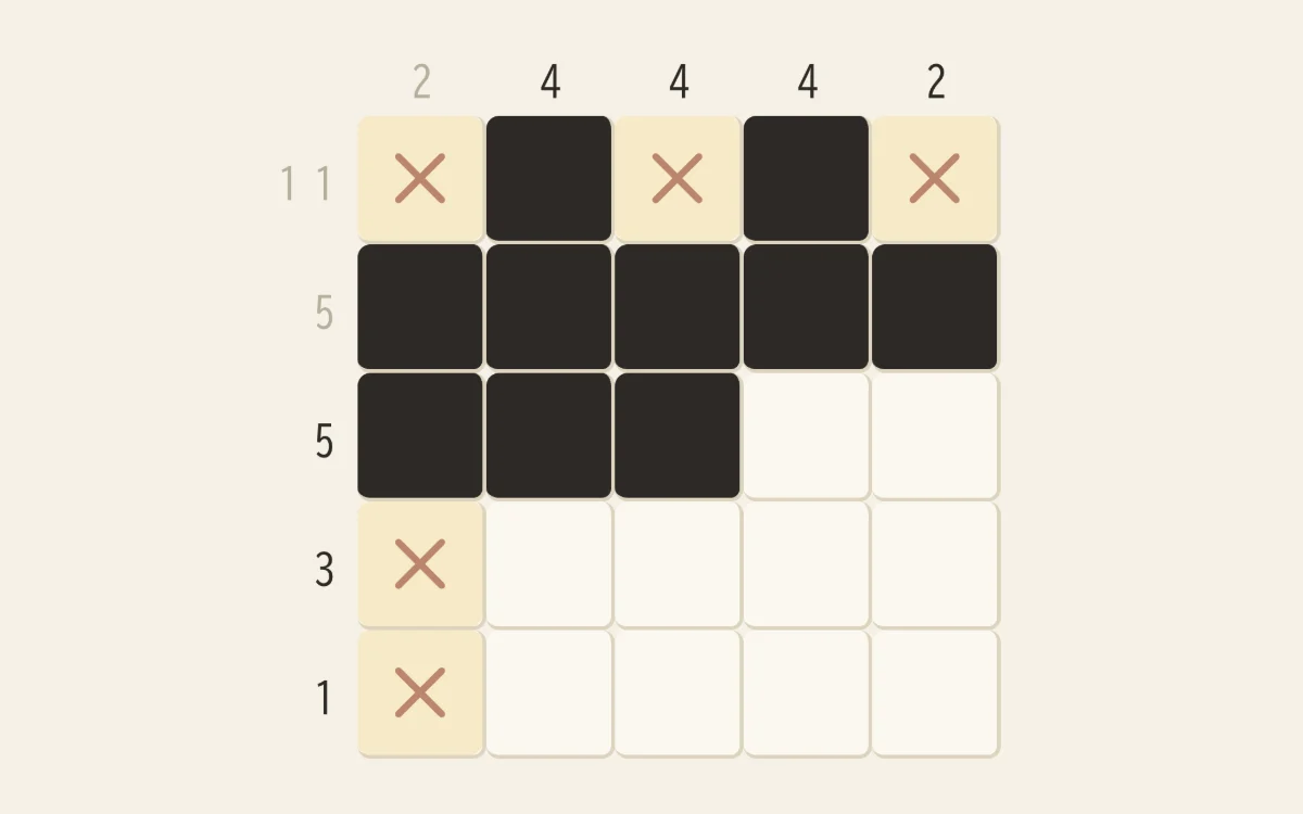 ノノグラムパズル のプレイ画面